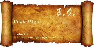 Bruk Olga névjegykártya